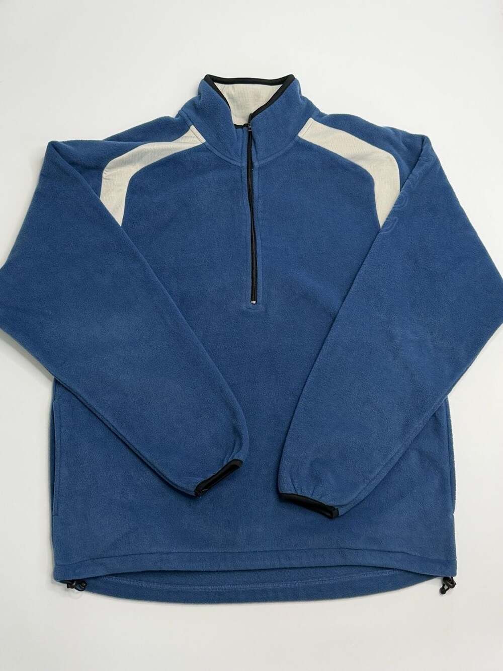IZOD X.F.G. Blue and Beige Quarter Zip Polar Fleece Pullover Jacket